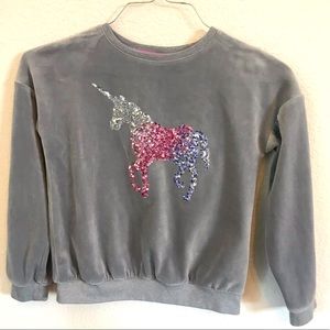 My Favorite Sweatshirt Grey with Glittery Unicorn